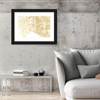 Melbourne Street Network Map Wall Art