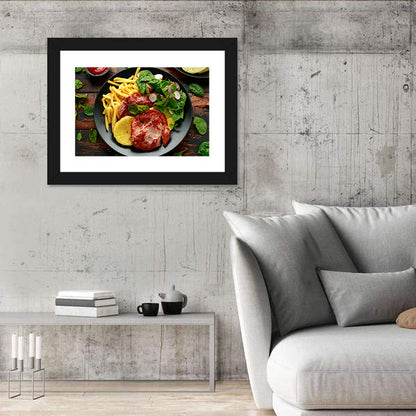 Gammon Steak with Fries and Pineapple Wall Art