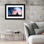 Lotus Pose Moon Silhouette Wall Art