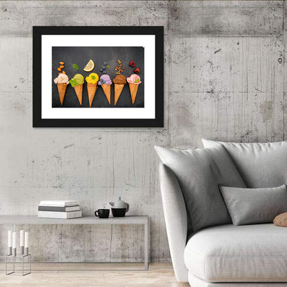 Six Ice Cream Cone Flavors Wall Art