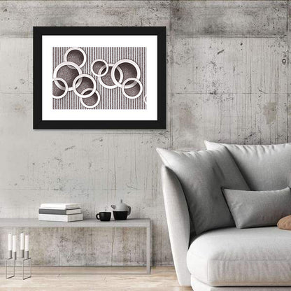 Layered White Circles Wall Art
