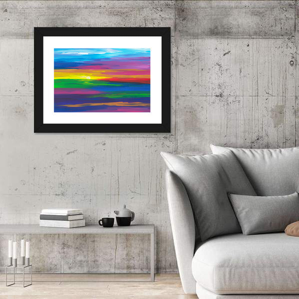Colorful Abstract Sunset Wall Art