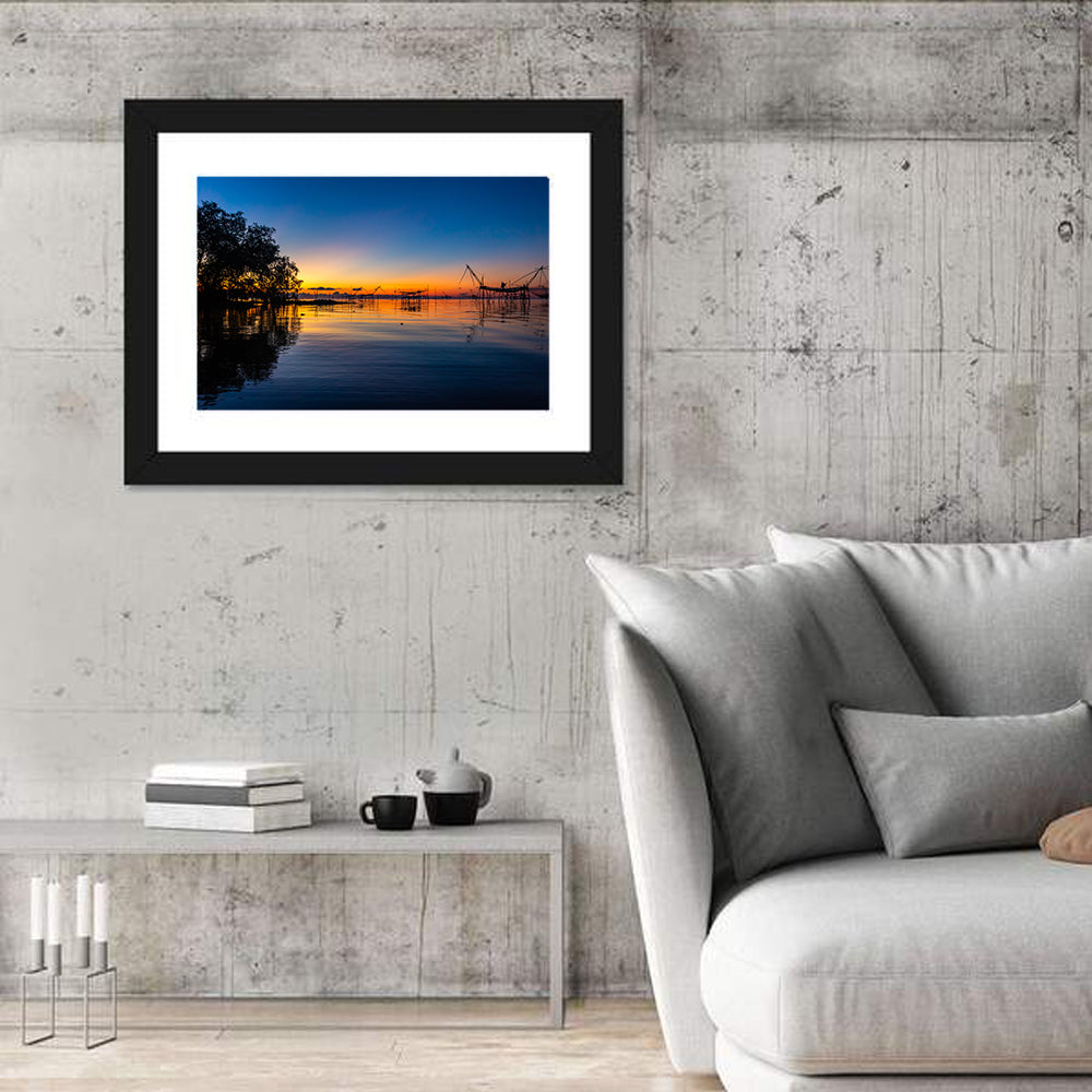 Thai Fishing Nets at Sunrise Wall Art