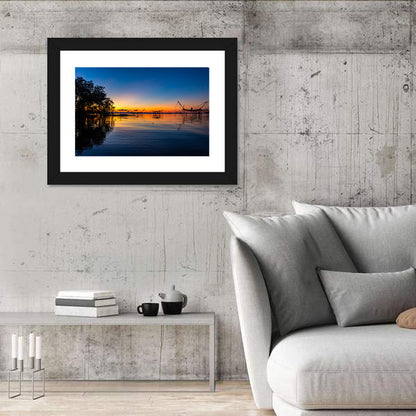 Thai Fishing Nets at Sunrise Wall Art