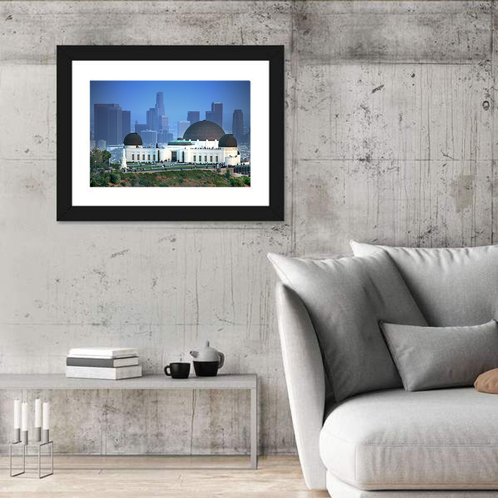 Griffith Observatory with City Skyline Wall Art in a room, landscape