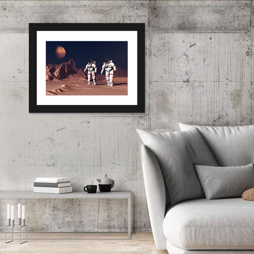 Two Astronauts on Desert Planet Wall Art