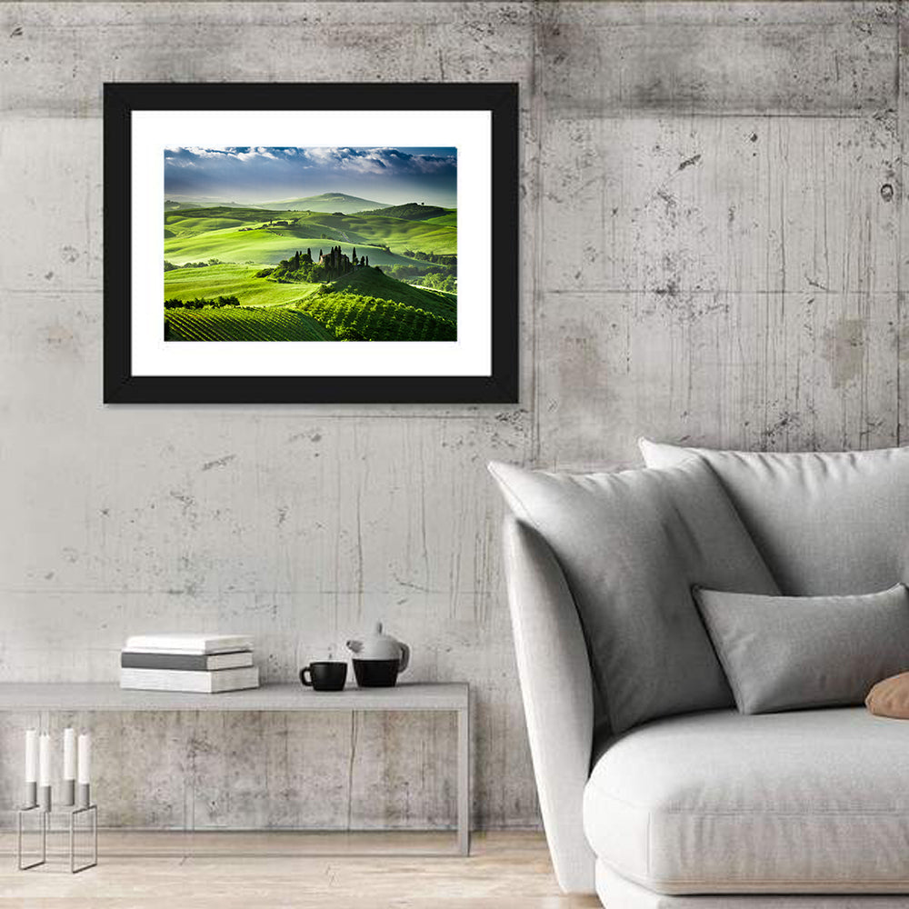 Sunrise In Valley Of San Quirico d Orcia Wall Art