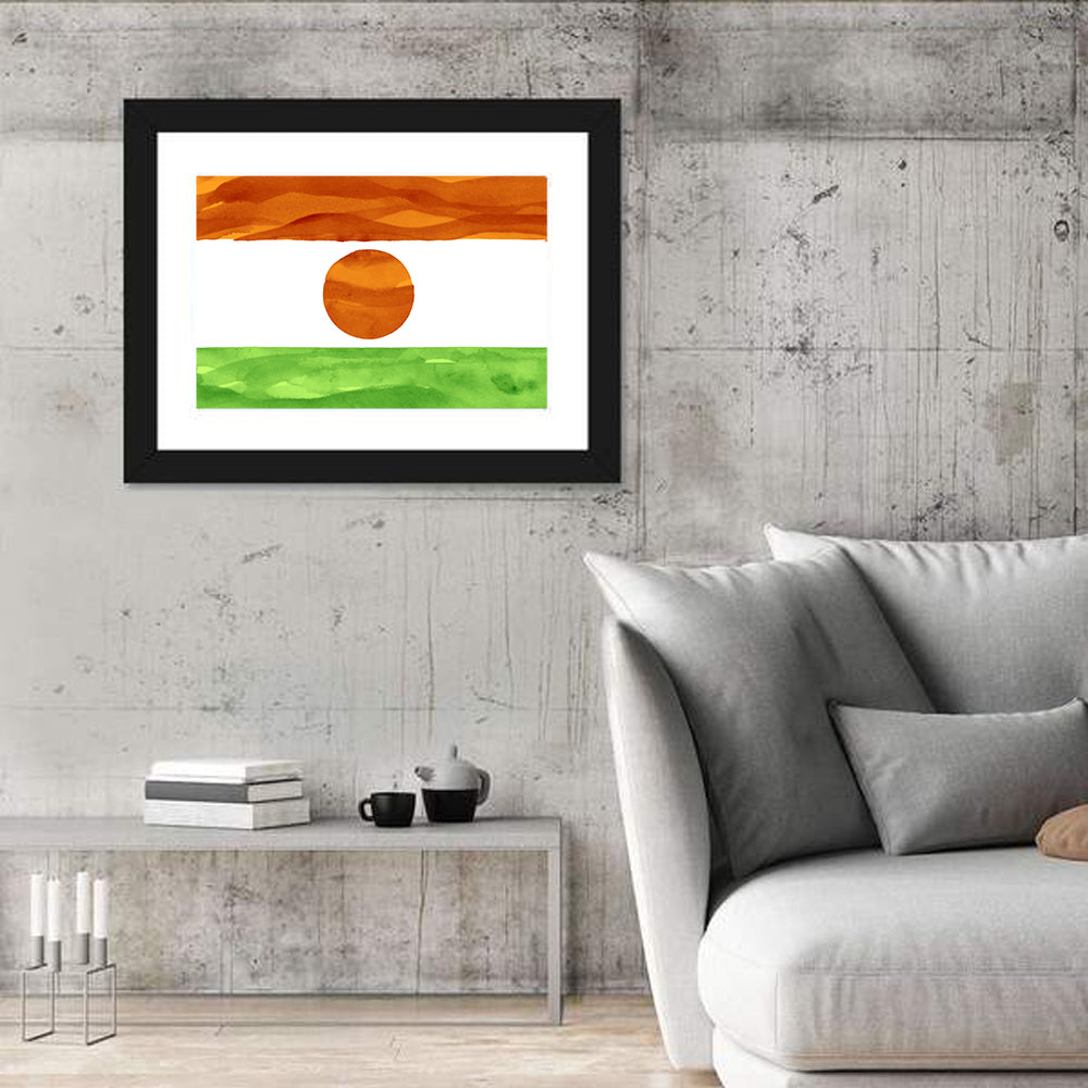 Niger Flag Watercolor Tricolor Wall Art