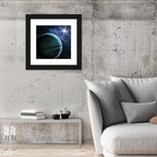 Blue Planet Closeup with Star Flare Wall Art