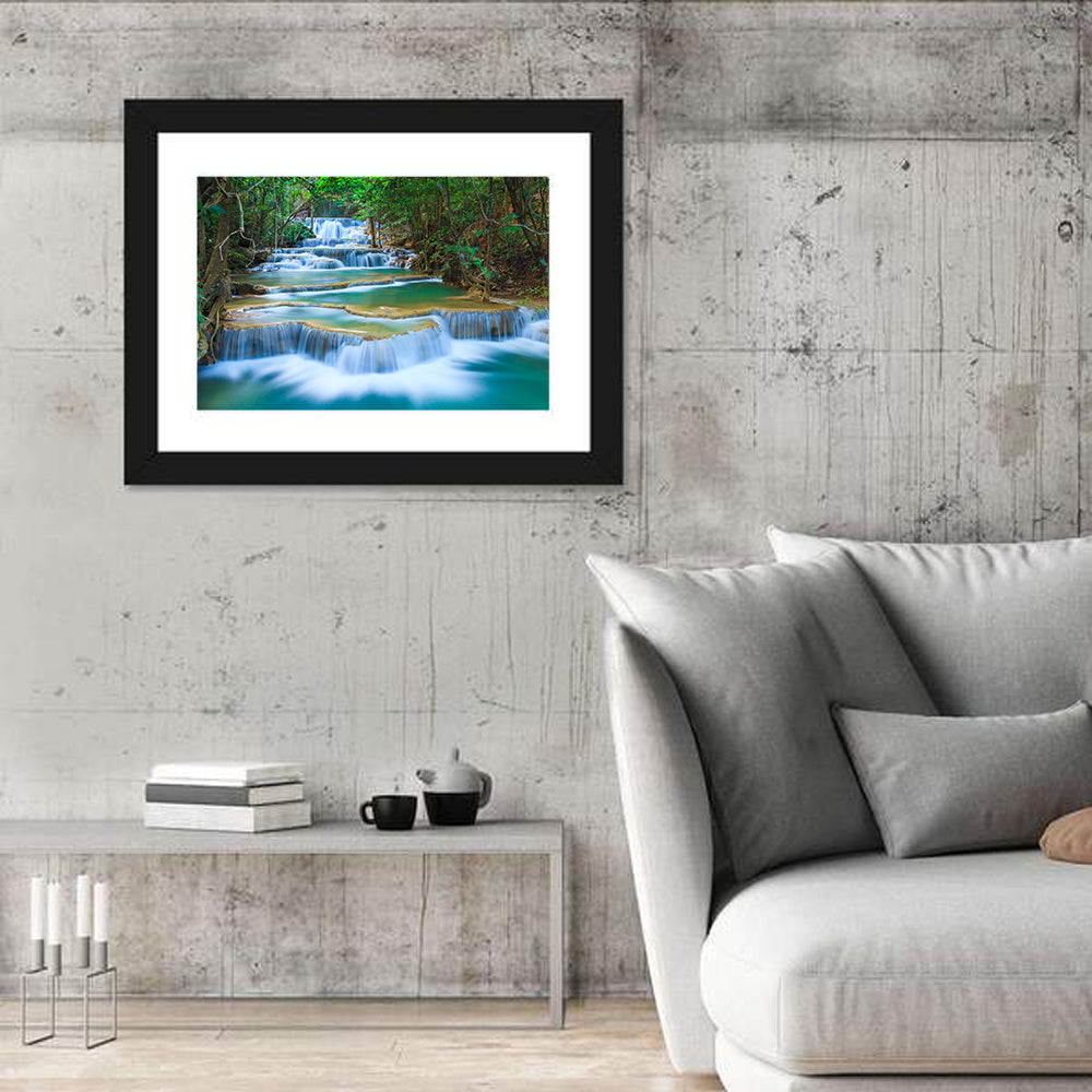 Kanchanaburi Multi-tiered Waterfall Wall Art in a room, landscape