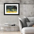 Golden Moon Jungle Landscape Wall Art