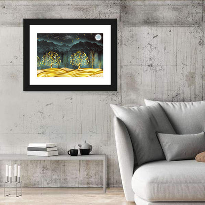Golden Moon Jungle Landscape Wall Art