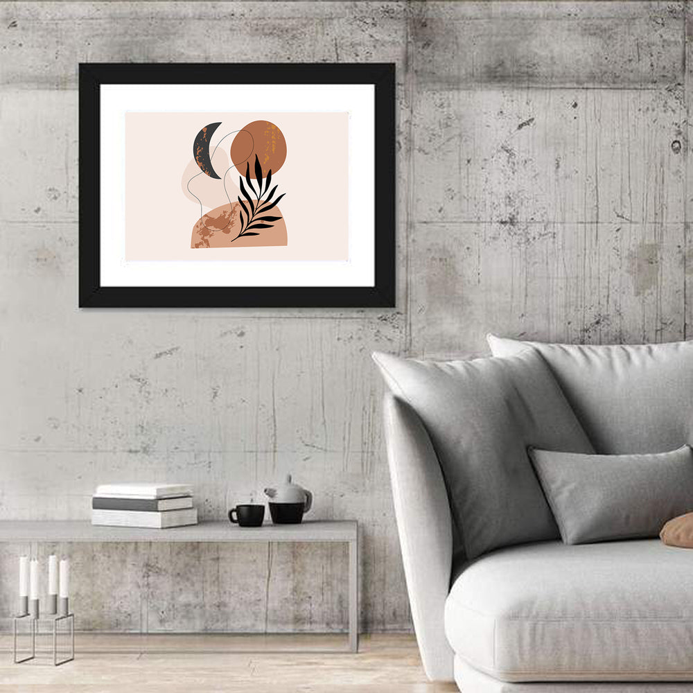 Crescent Moon Botanical Minimalist Wall Art