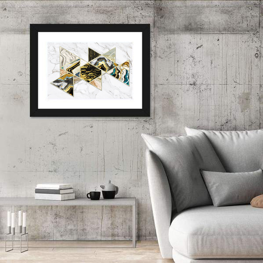 Marble Swirl Triangles Wall Art