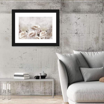 Layered White Roses Wall Art