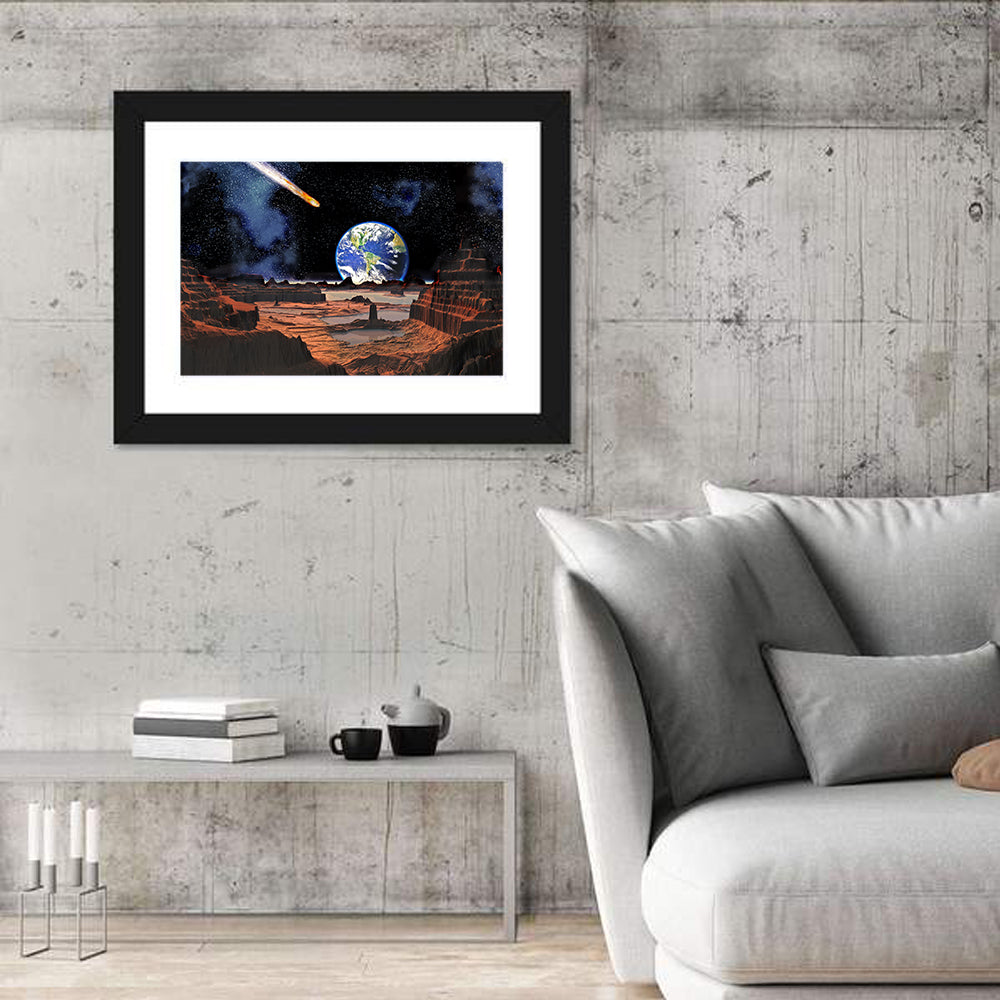 Asteroid Collision With Earth Wall Art