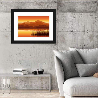 Mountain Lake Sunset Wall Art