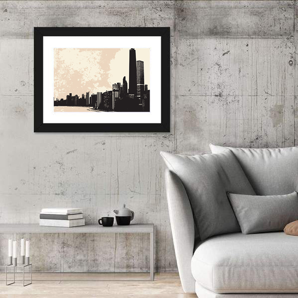 Chicago Skyline Silhouette Wall Art