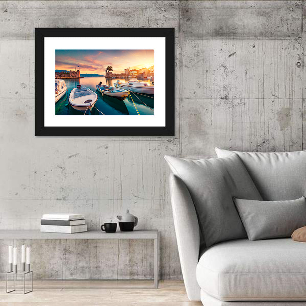 Nafpaktos Harbor at Sunset Wall Art