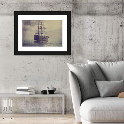 Old Pirate Ship at Sea Wall Art