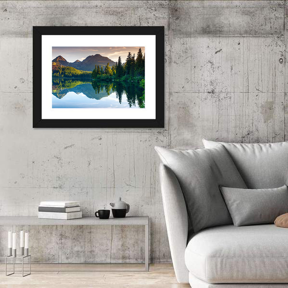 Strbske Pleso Lake at Golden Hour Wall Art
