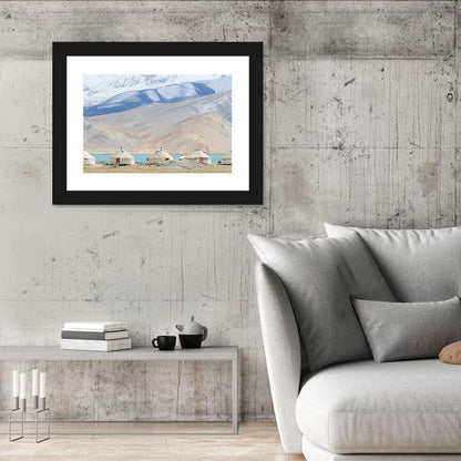 Yurts In Mountain At Karakul Lake Wall Art