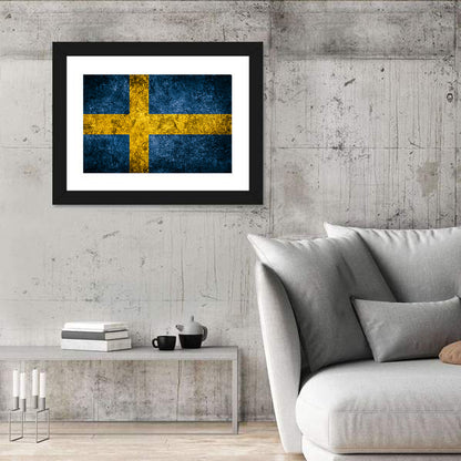 Grunge Sweden Flag Wall Art