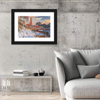 Winter Cityscape at Sunset Wall Art
