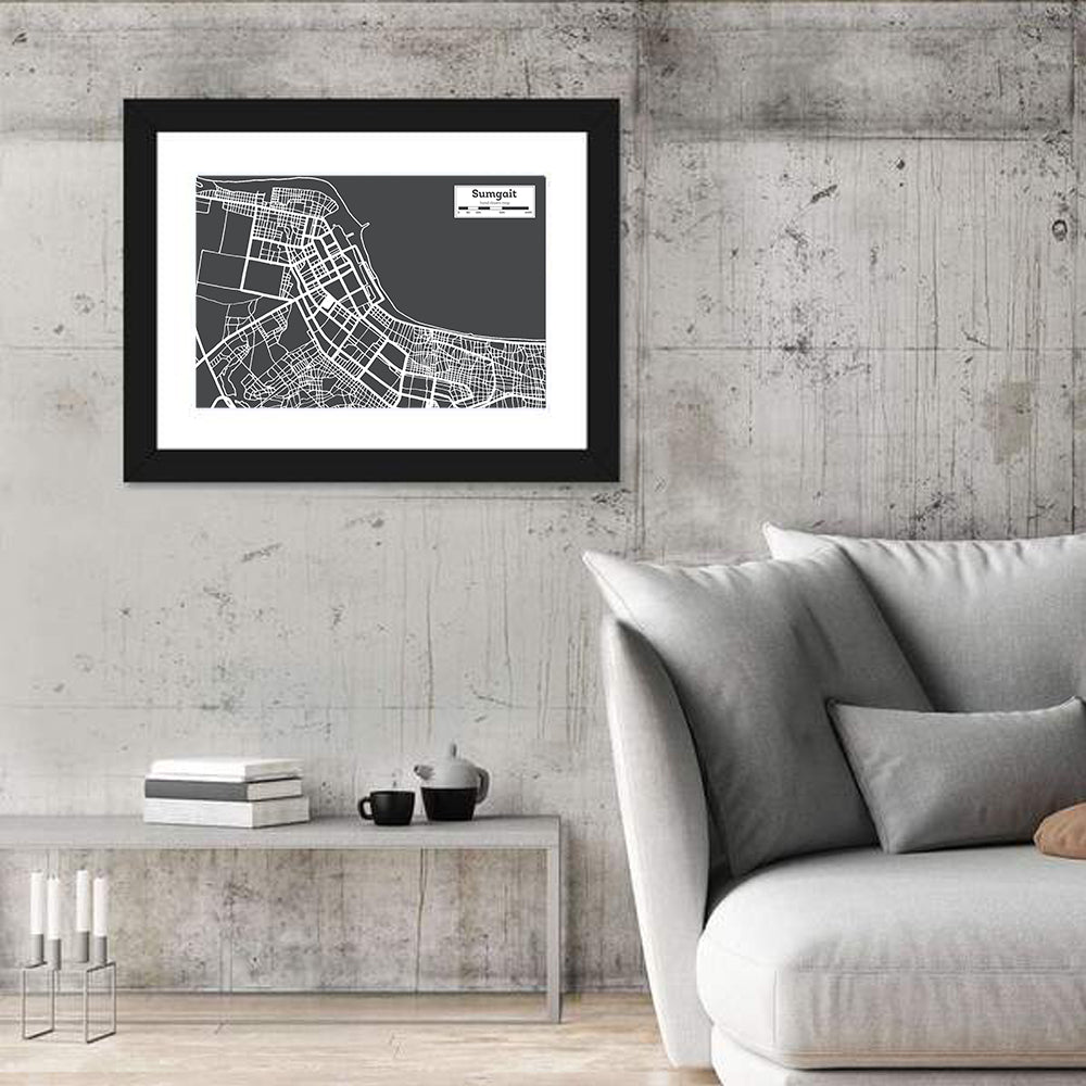 Sumgait City Map Wall Art