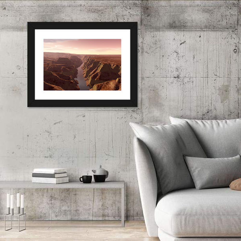 Death Canyon Aerial View Wall Art in a room, landscape
