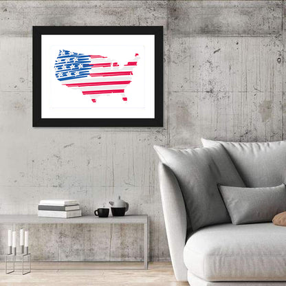United States Flag Map Wall Art