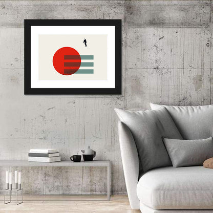 Minimalist Astronaut and Red Planet Wall Art