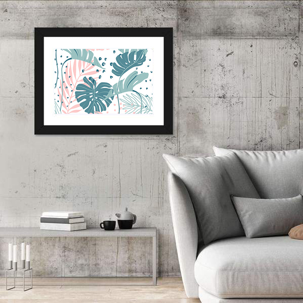 Minimal Tropical Leaf Pattern Wall Art
