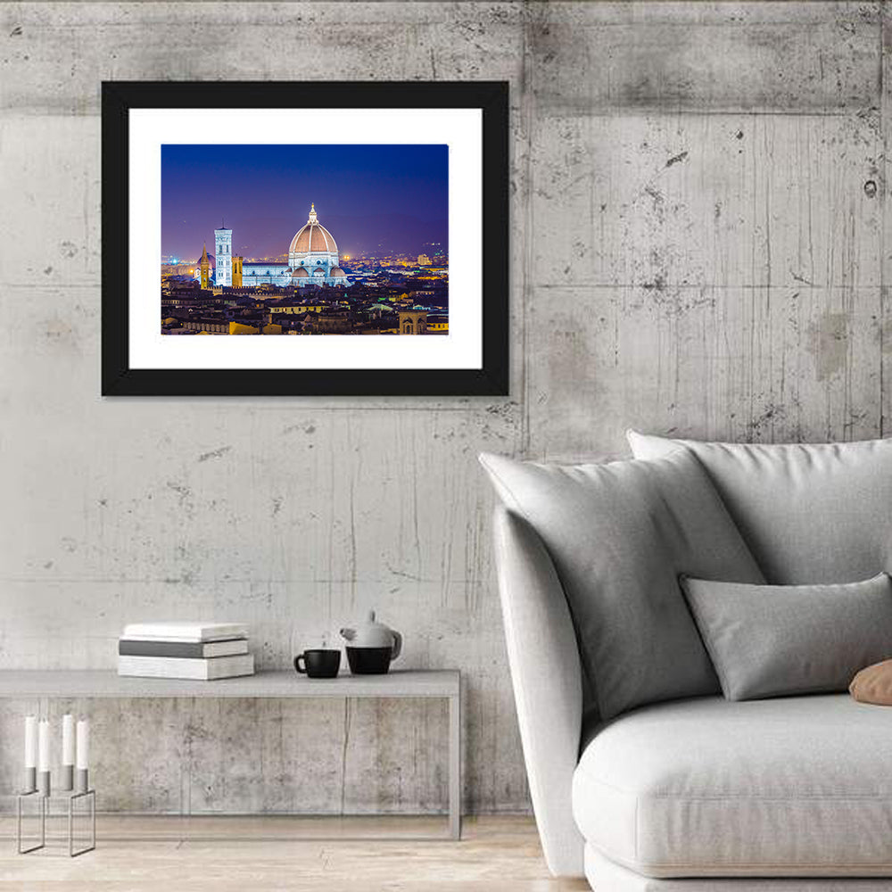 Florence Night Skyline Wall Art in a room, landscape