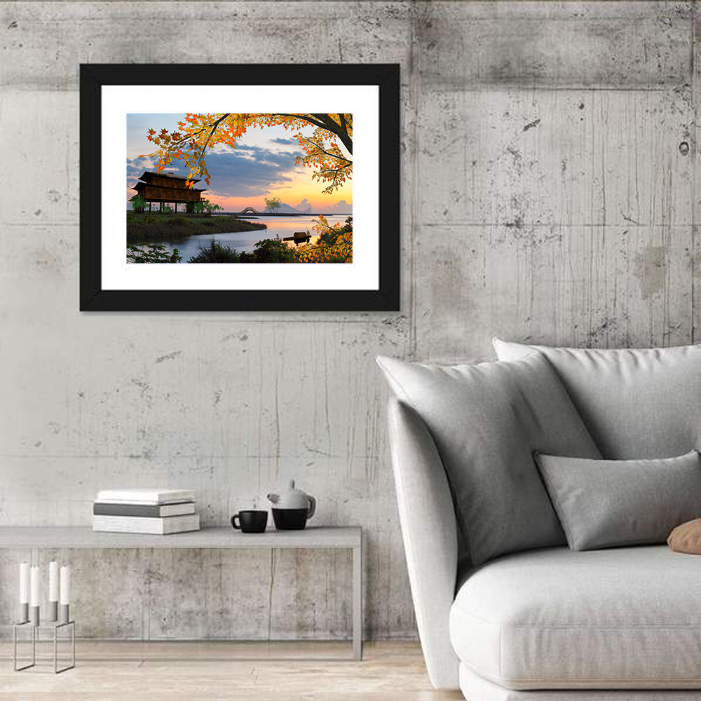 Chinese Lakeside at Dusk Wall Art