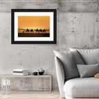 Camel Caravan at Sunset Wall Art
