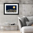 Gold Moon Minimal Seascape Wall Art