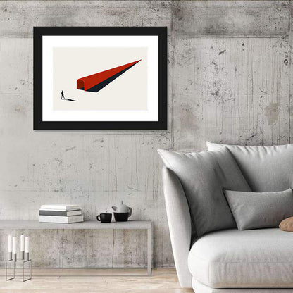 Silhouette in Red Tunnel Wall Art