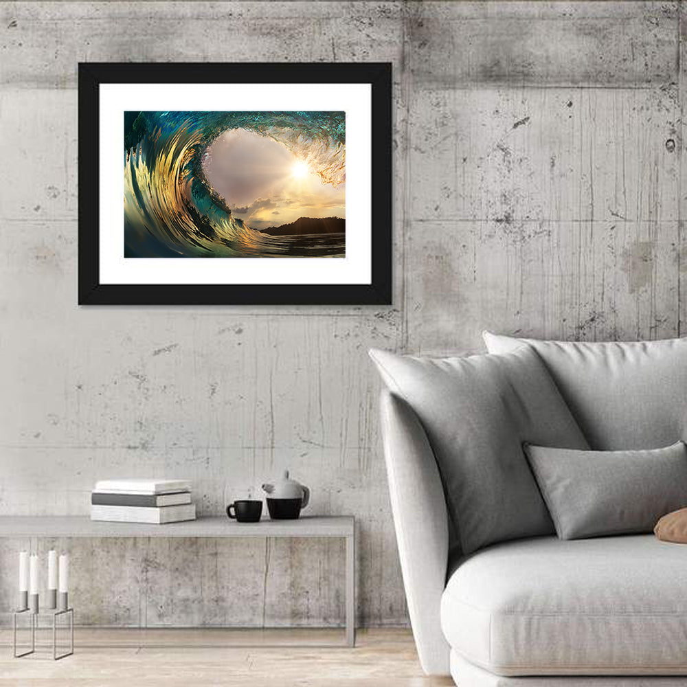 Sunset Barrel Wave Wall Art