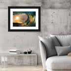 Surfing Barrel at Sunset Wall Art