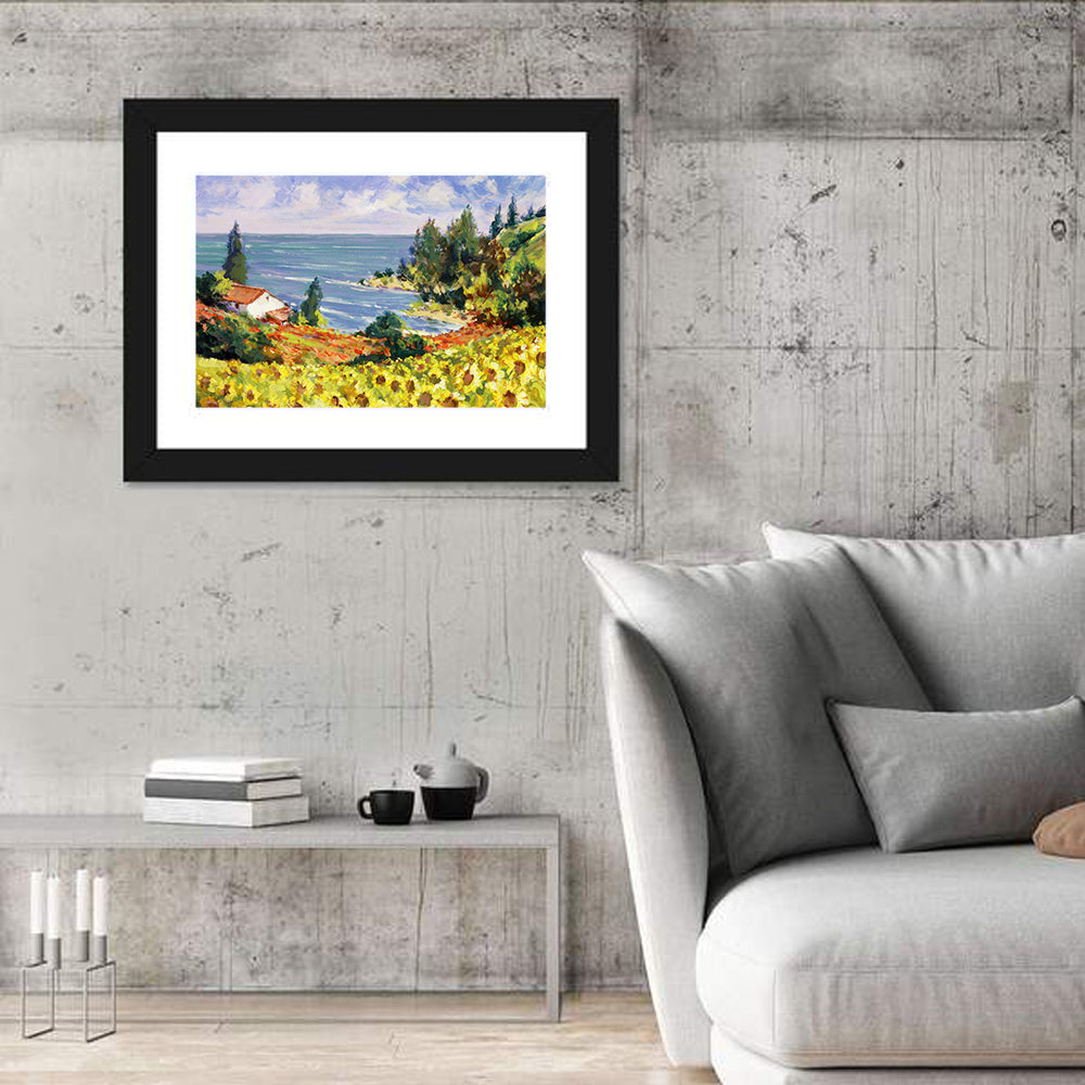 Sunflower Coastal Landscape Wall Art