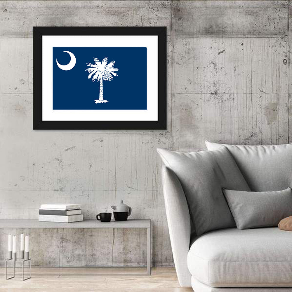 South Carolina Flag Graphic Wall Art in a room, landscape