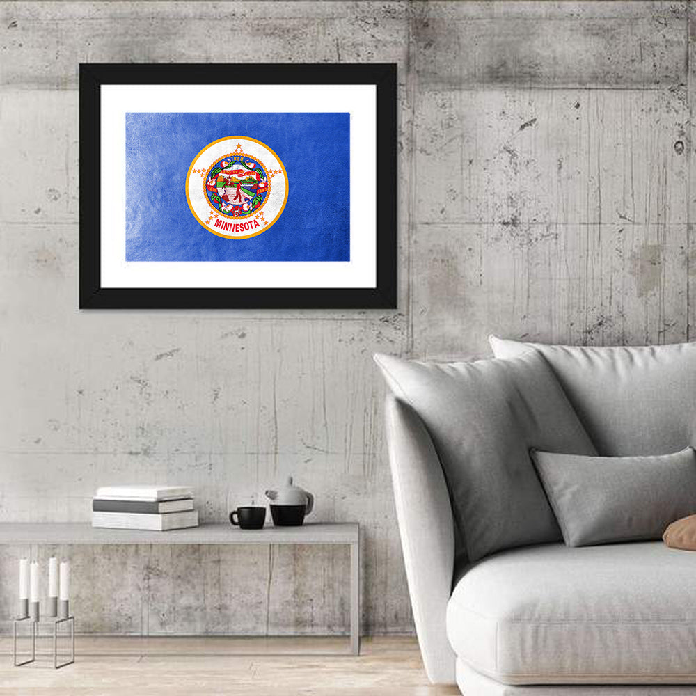 Minnesota State Flag with Seal Wall Art