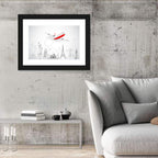Airplane Over World Landmarks Wall Art