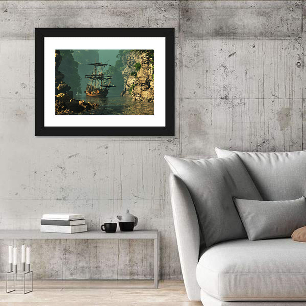 16th Century Sailing Ship in Gorge Wall Art