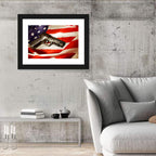 Pistol on Folded American Flag Wall Art