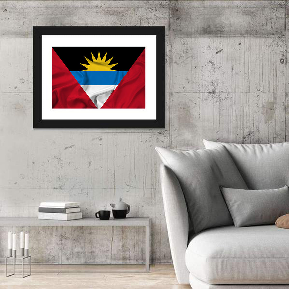 Waving Antigua and Barbuda Flag Wall Art