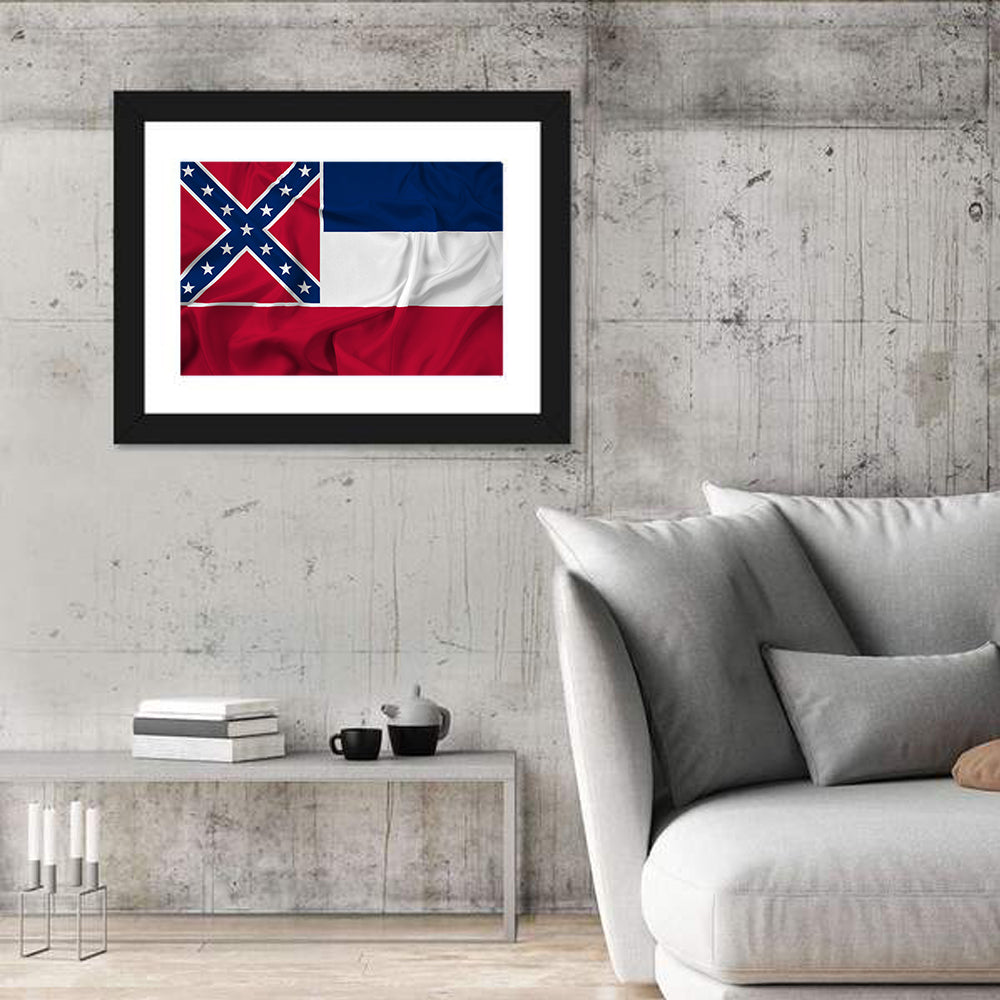 Mississippi State Flag Waving Wall Art