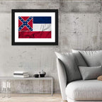 Mississippi State Flag Waving Wall Art