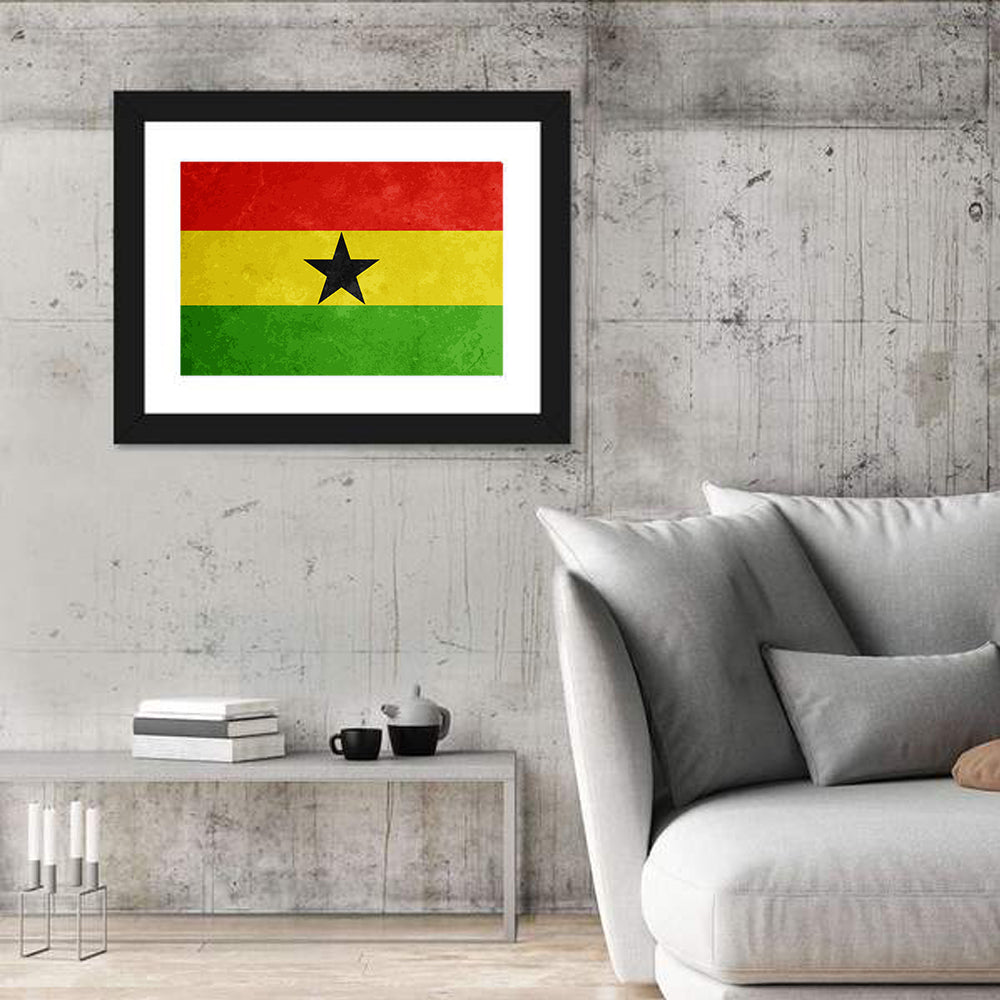 Ghana Flag with Centered Black Star Wall Art
